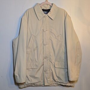 Polo by Ralph Lauren Light Tan Lined Zip Front Vintage 90's Men's Jacket